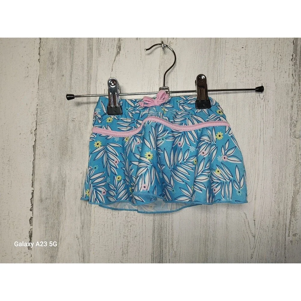 UV Skinz 3PC Swim Set UPF 50+ Graphic Tee /Skirt/Reversible Hat 12-18 Mo